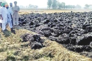 पराली की गठड़ियों को लगी आग, लाखों का नुक्सान