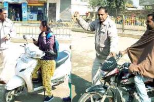 यातायात पुलिस ने चलाया वाहन चैकिंग अभियान