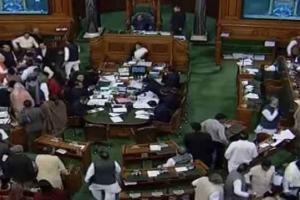 राहुल के ‘डंडे’ वाले बयान पर लोकसभा में भारी हंगामा