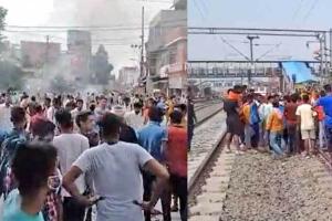 बिहार: ‘अग्निपथ स्कीम’ का विरोध में बक्सर में ट्रेन पर पथराव