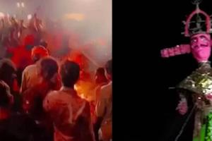 रावण के पुतले में 7 बार आग लगाने पर भी नहीं जला, पुतला नीचे गिरा और लोगों ने पटाखे लूटे