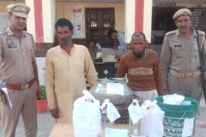 अवैध शराब फैक्ट्री का भंडाफोड़, दो गिरफ्तार, दो फरार