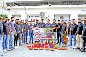 पक्षियों के लिए चलाया परिंडा अभियान