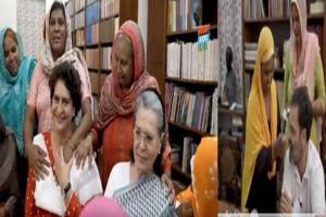 सोनिया-प्रियंका से घर पर मिली हरियाणा की किसान महिलाएं