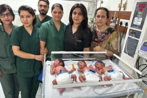 मॉडल टाउन नारायण दत्त हॉस्पिटल में महिला ने दिया 3 बच्चों को जन्म