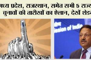 Assembly Elections 2023 Date Live: 3 दिसंबर को आएंगे 5 राज्यों के नतीजे, चुनाव आयोग ने किया तारीखों का ऐलान, जल्दी देखें