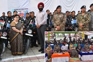 बेटी बचाओ-बेटी पढ़ाओं का संदेश देने के लिए रूकमनी देवी पब्लिक स्कूल पहुंची यशस्विनी बाईक रैली