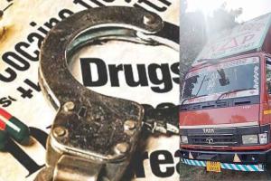 Drug Smuggling: कंटेनर ट्रक से 2 क्विंटल 76 किलोग्राम पोस्त बरामद, चालक फरार