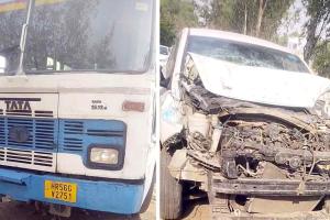 Haryana Roadways Accident: रोडवेज बस से टकराई कार, कार सवार दो घायल