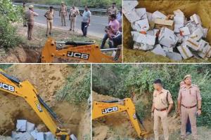 मुकदमों से सम्बन्धित शराब को किया नष्ट