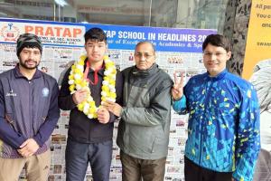 यूथ स्टेट बॉक्सिंग चैम्पियनशिप में प्रताप स्कूल के रीद्धूमन ने जीता गोल्ड