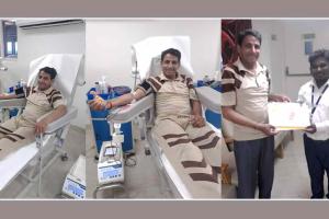 Chennai: चेन्नई के डेरा श्रद्धालू ने किया रक्तदान