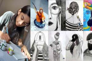 गुरुग्राम: बचपन में गुथे आटे से कलाकृतियां बनाते-बनाते कला के क्षेत्र में पारंगत हुई मानसी