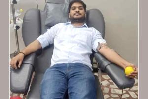 गुरु मंत्र माह में रजत ने रक्तदान कर किया नेक कार्य