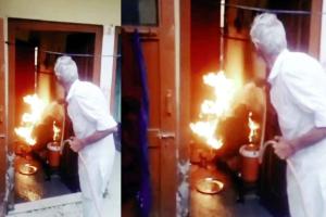Gas Leak: गैस लीक होने से सिलेंडर में लगी भीषण आग, घरेलू सामान जलकर खाक