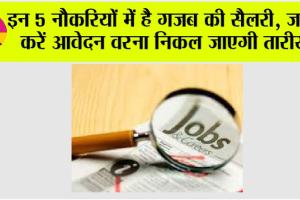 Employment News: इन 5 नौकरियों में है गजब की सैलरी, जल्दी करें आवेदन वरना निकल जाएगी तारीख