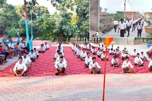 आरएसएस 100 वर्ष: शताब्दी वर्ष पर सम्भलहेड़ा में पथ संचलन आयोजित