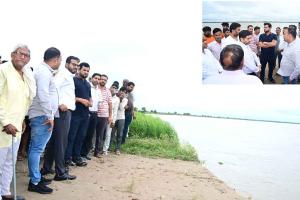यमुना उफान पर, खेतों में तेज कटाव, विधायक देवेंद्र कादियान ने किया दौरा