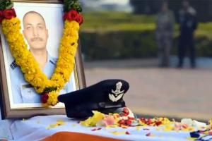 तेजस हादसे में शहीद वीर पायलट को अंतिम विदाई