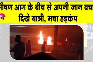 Andhra Pradesh Train Accident: आंध्र प्रदेश में ट्रेन में लगी भीषण आग, जान बचाने के लिए इधर-उधर भागते दिखे लोग