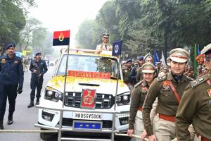 डीजीपी ओपी सिंह को गरिमामय विदाई, मधुबन अकादमी में सम्मान परेड