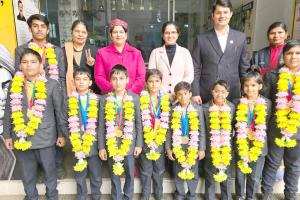 प्रताप स्कूल के खिलाड़ियों एयरोस्केटोबाल प्रतियोगिता में जीते 30 पदक