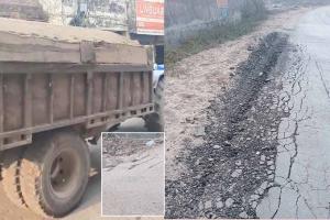 छछरौली-शाहपुर रोड पर अवैध खनन का कहर, ओवरलोड वाहनों से नई सड़क बर्बाद