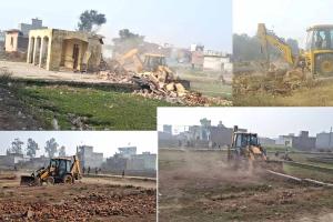 कैराना में दो अनाधिकृत कॉलोनियों पर चला एमडीए का ‘पीला पंजा’