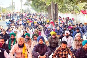 पटियाला के शक्ति विहार में जोनल स्तर पर बिजली कर्मचारियों और किसान संगठनों का प्रदर्शन  