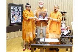 प्रख्यात अमेरिकी वैदिक विद्वान डॉ. डेविड फ्रॉले ने लखनऊ में की सीएम योगी आदित्यनाथ से मुलाकात