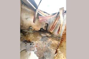 पैलेस में लगी आग, डिस्पोजेबल सामान जलकर राख