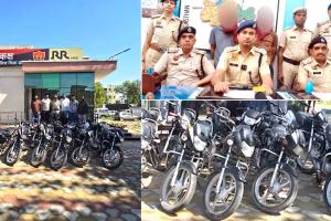 इंटरस्टेट बाइक चोर गैंग का भंडाफोड़, 12 मोटरसाइकिल बरामद