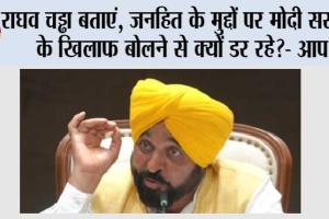 राघव चड्ढा बताएं, जनहित के मुद्दों पर मोदी सरकार के खिलाफ बोलने से क्यों डर रहे?- आप