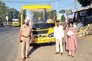 सुनाम में जिला टास्क फोर्स ने की विशेष चेकिंग, 10 स्कूल बसों के काटे चालान