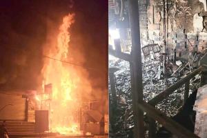 होटल में लगी भयंकर आग, लाखों रूपए का फर्नीचर जलकर राख 