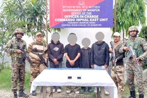 मणिपुर में सुरक्षा बलों की बड़ी कार्रवाई, 2 बड़े उग्रवादी नेताओं समेत 8 गिरफ्तार