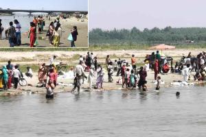 बुद्ध पूर्णिमा पर यमुना नदी पर स्नान को पहुंचे श्रद्धालु, लगाई आस्था की डुबकी