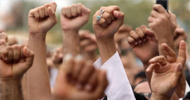 hand raised protest