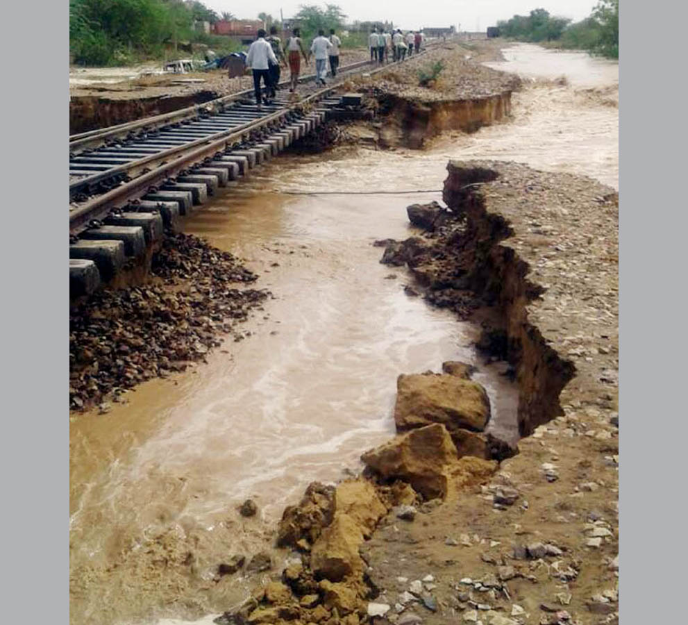 Rail Traffic, Heavy Rains, Accident Escape, Train, Haryana