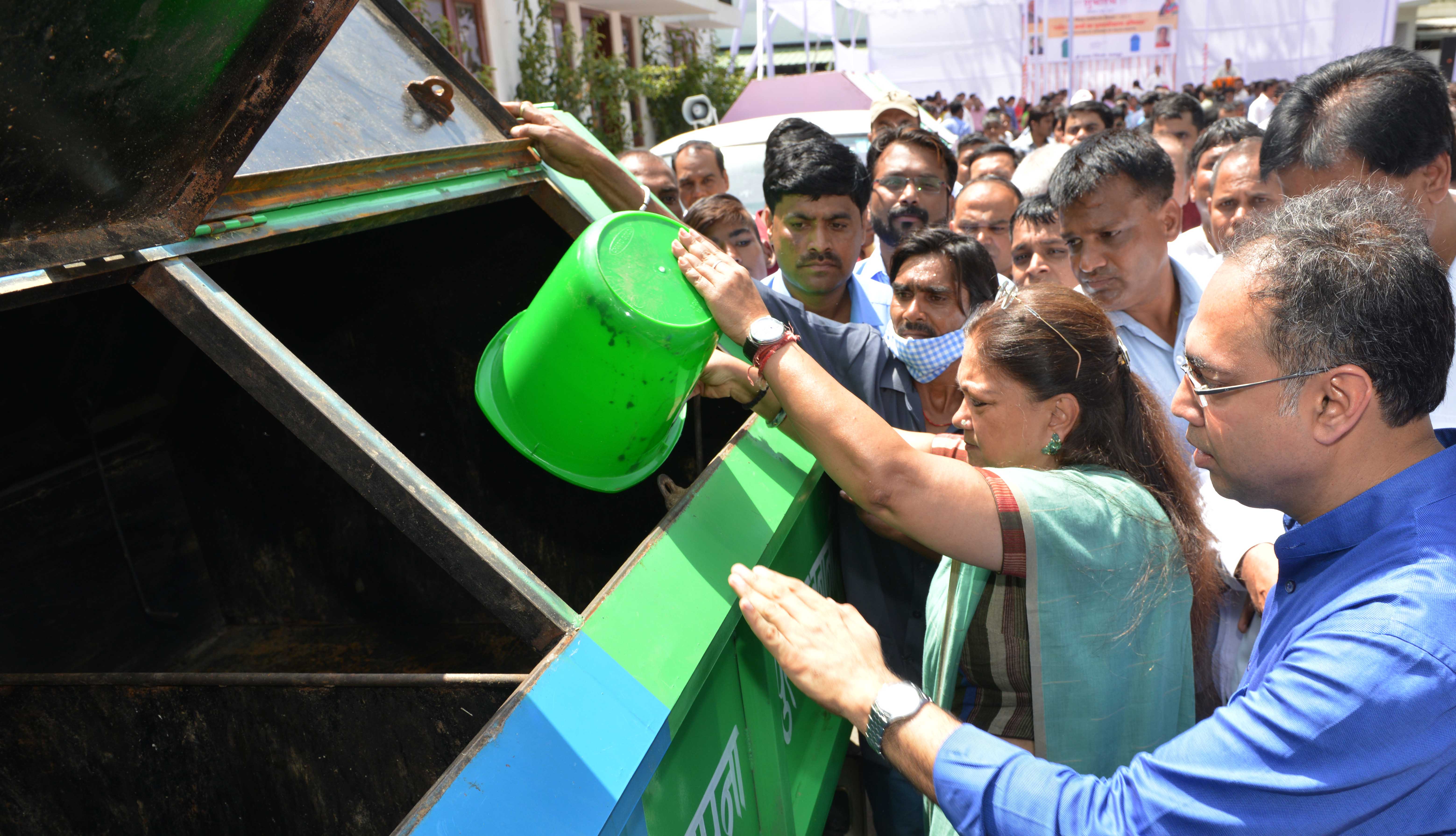 Vasundhara Raje, Focus, Cleanliness, Campaign, Dustbin, Healthy, Rajasthan