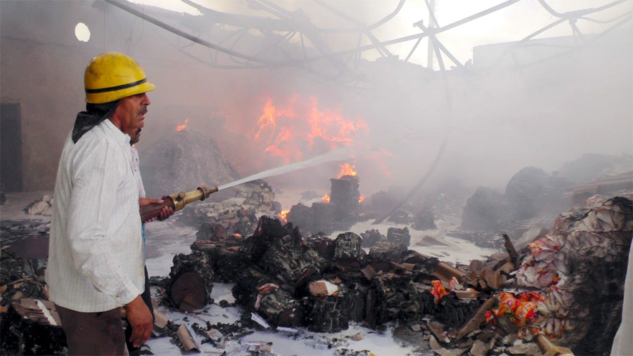 Fire, Washing Powder Factory, Millions, Burned, Loss