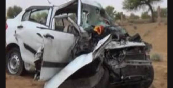 Dead, Tanker, Car, Collision, Family, Injured, Rajasthan