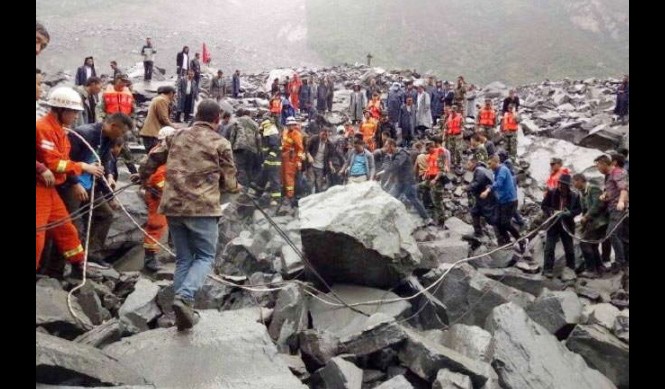 Landslide, China, Rescue Workers, Relief Work, Debris