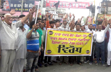 Merchants, Protested, Government, GST, Punjab