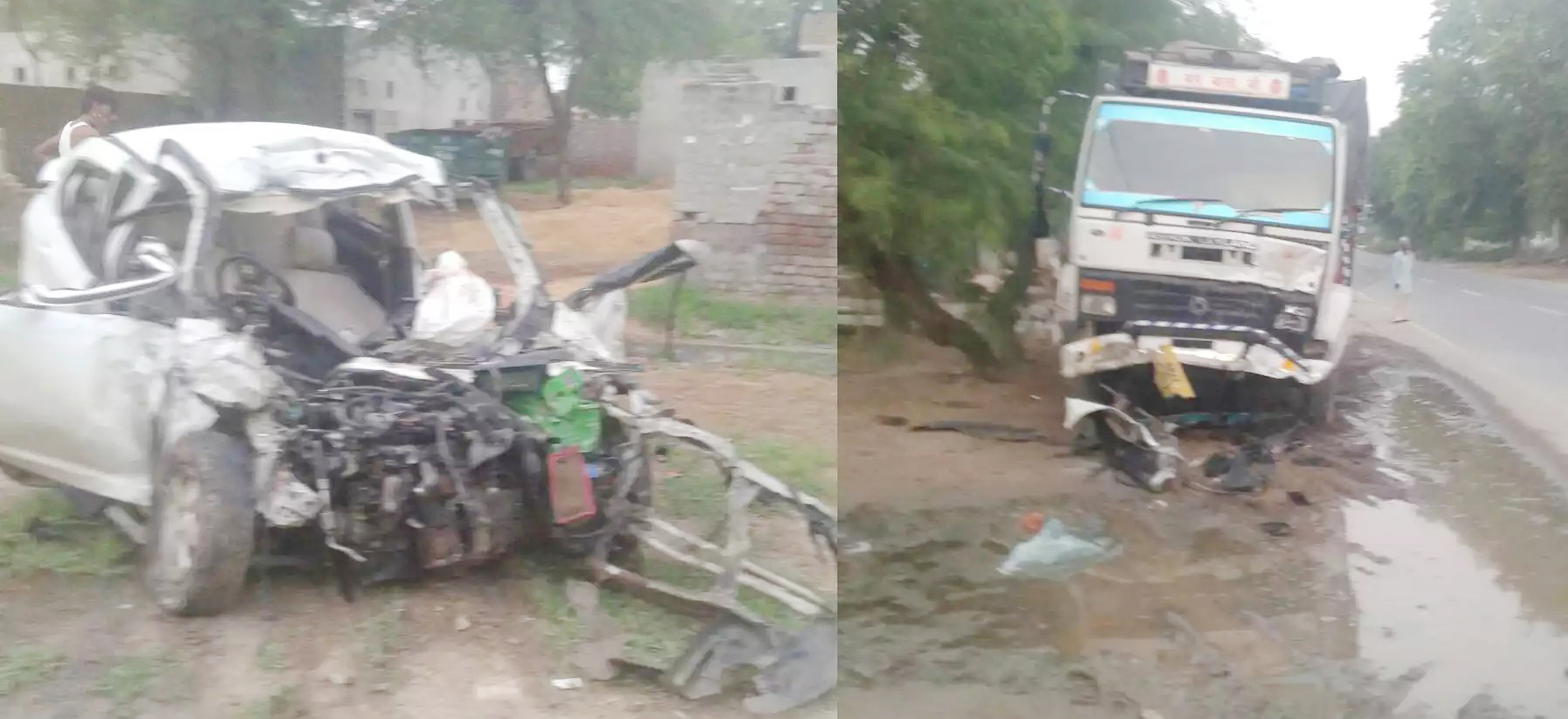 Road Accident, Uncontrolled Car, Death, Animal, Punjab