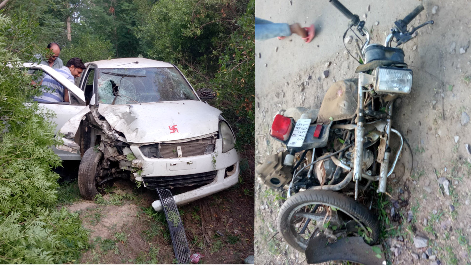 Accident, Bike, Car, Collision, Rajasthan