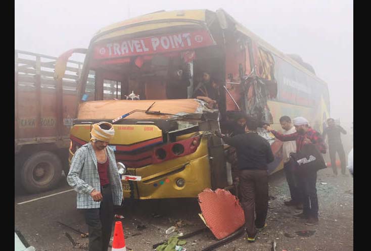 Fog, Road Accident, Died, Injured, Haryana