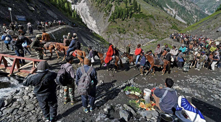 Stop, Amarnath, Yatra, Due, Bad, Weather