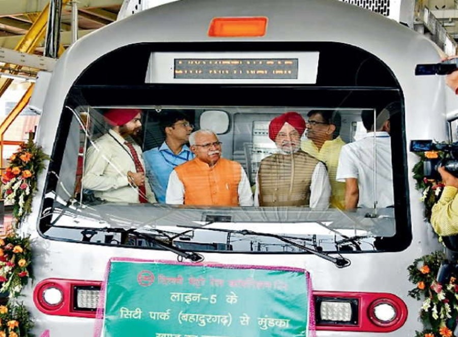 CM, Inaugurates, Bahadurgarh-Mundka, Metro