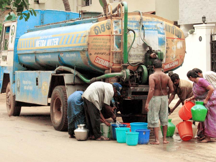 Drinking, Water, Problem, Villagers, Tanker